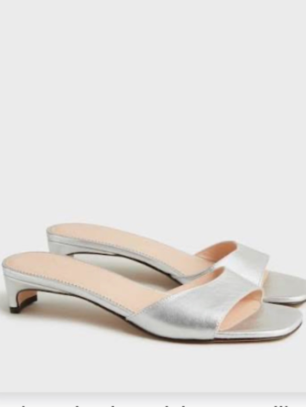 J. Crew Lina Kitten Heel Sandal - Metallic Silver - New in box!